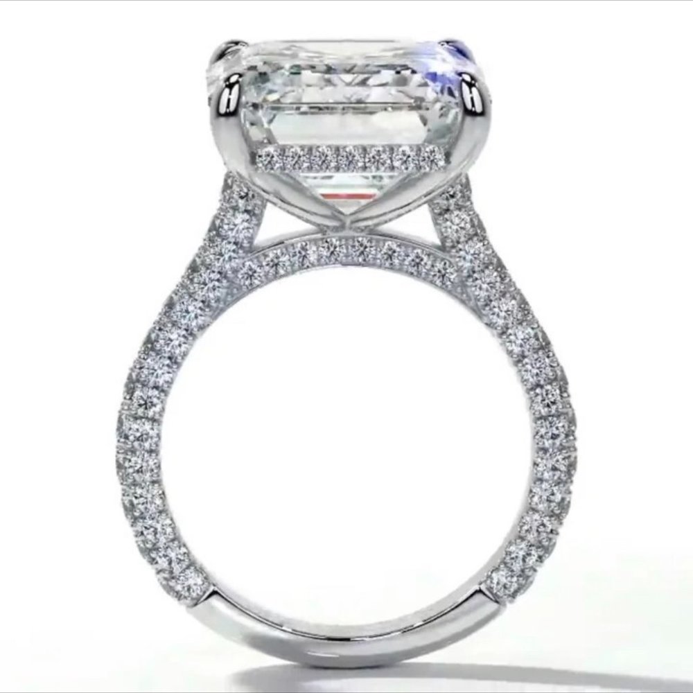 NEW ENGAGEMENT DIAMOND S925 STERLING SILVER RING, CUTE RING, SHINY RING. - Picture 2 of 7
